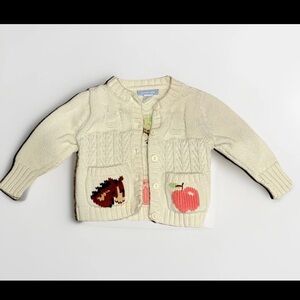 Lands’ End Baby Knit Cardigan Sweater Horse Apple 6M